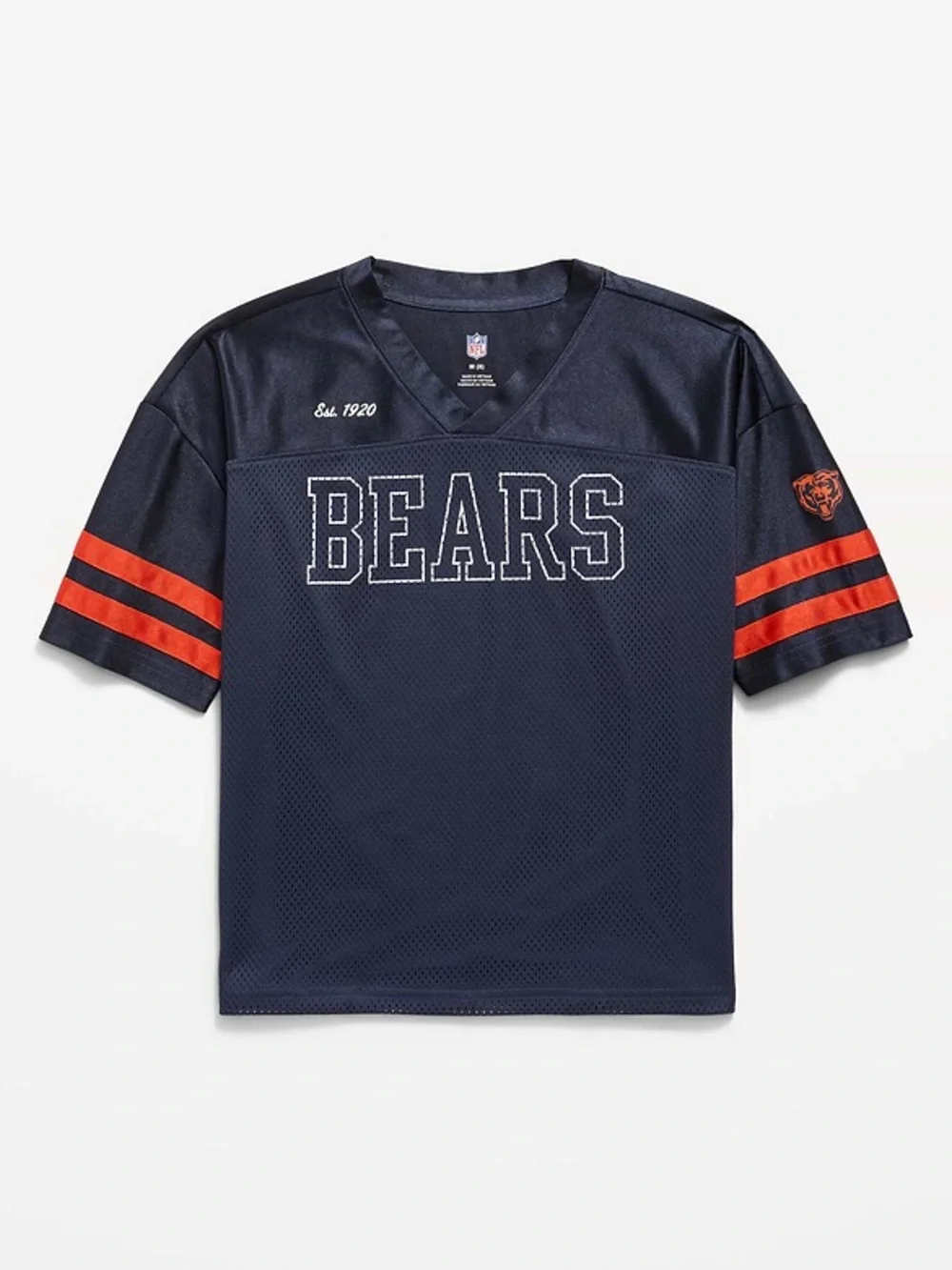 Kids Navy 'Bears' Football Jersey - Navy & Orange